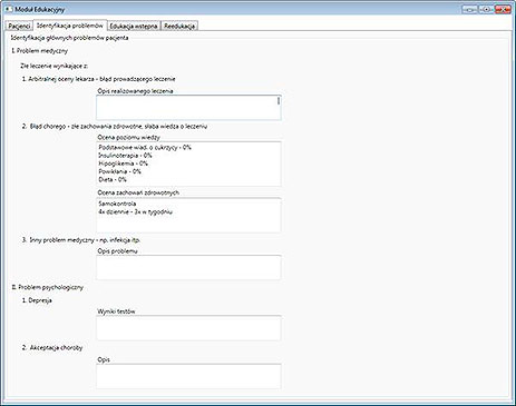 Education Module. Identification of patient’s problems and pro-health behavior.